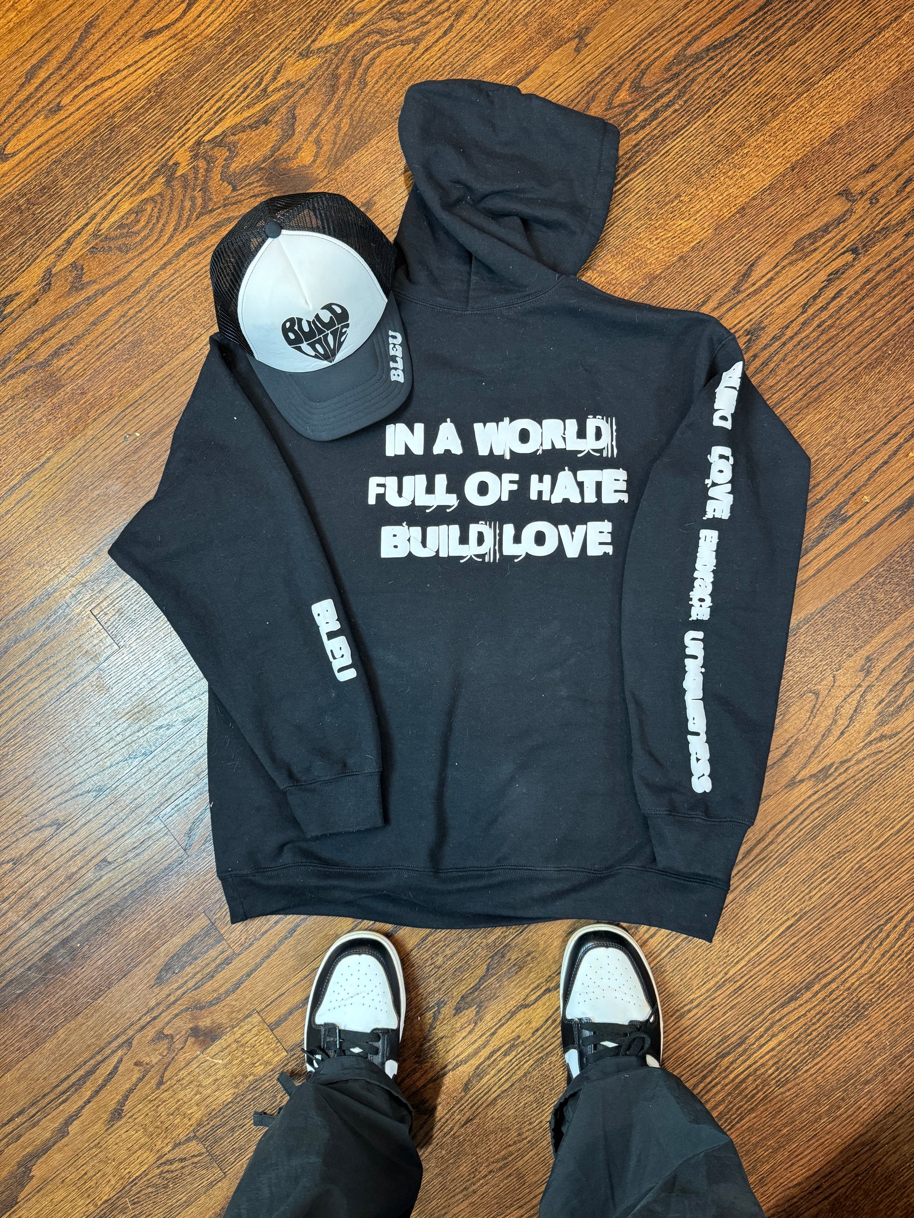 Kids Black Build Love Hoodie