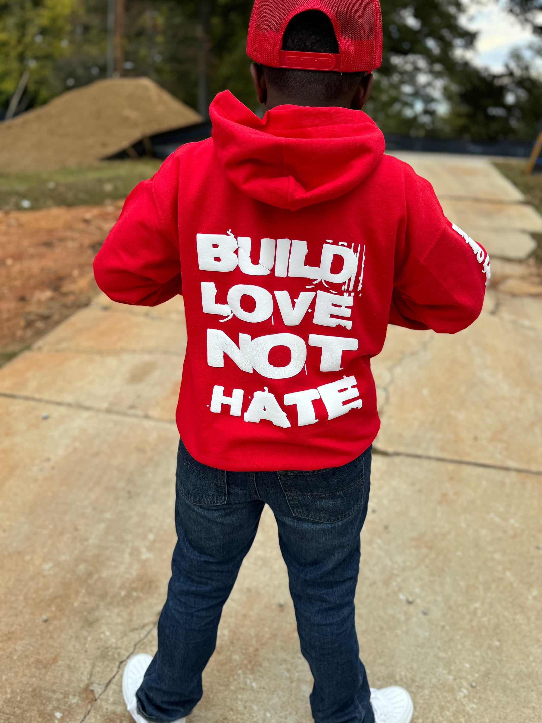 Kids Red Heart Build Love Tee