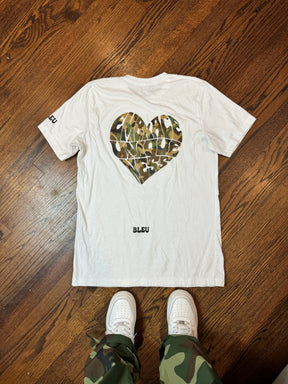 Kids Army Fatigue Build Love Heart Tee