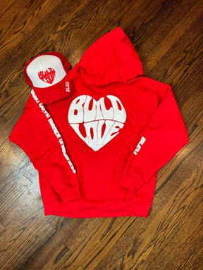 2 for $50 Bundle Red and Black Build Love Hoodie