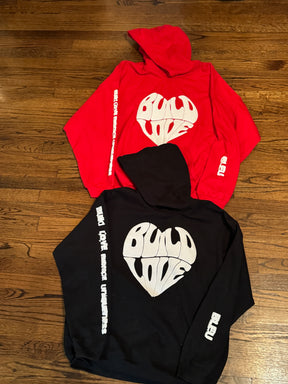 2 for $50 Bundle Red and Black Build Love Hoodie