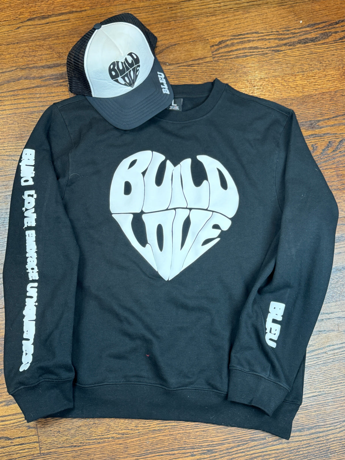 Black Build Love Crew Neck