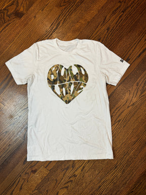 Kids Army Fatigue Build Love Heart Tee