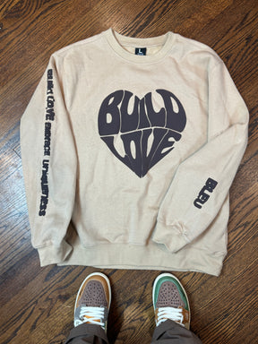 Brown Build Love Crew Neck