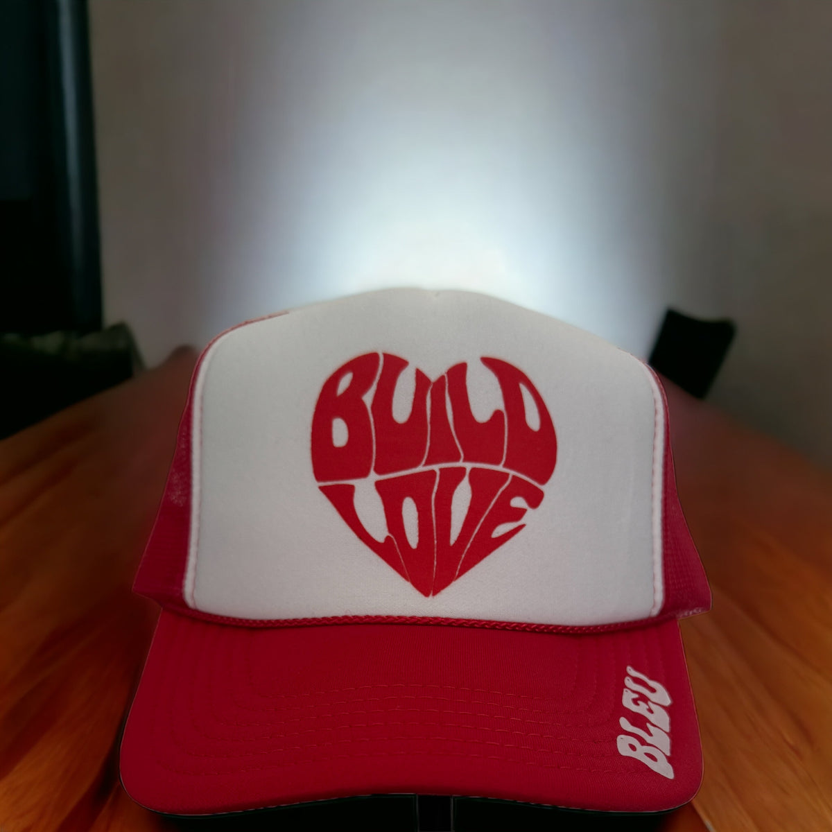 Red and White Build Love Trucker SnapBack