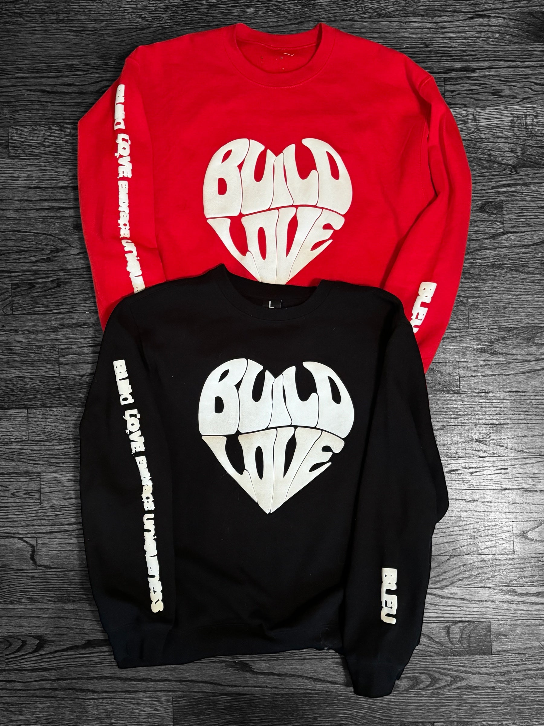 2 for $40 Bundle Red and Black Build Love Crew Neck