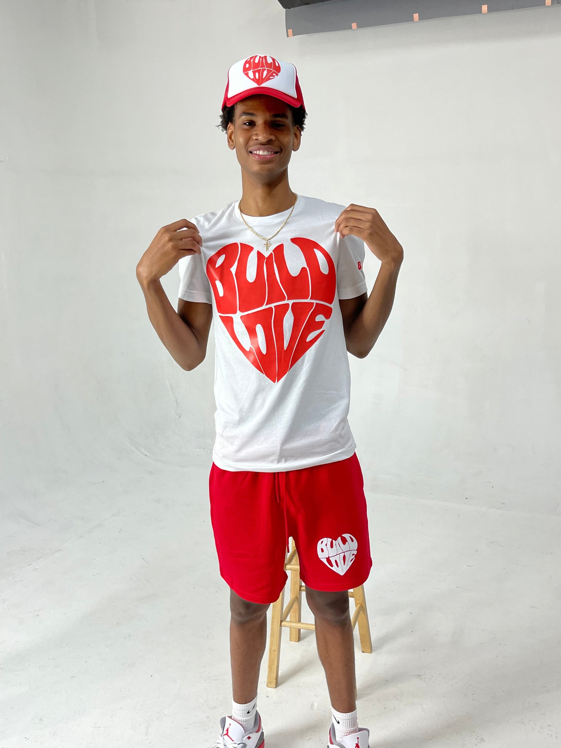 Kids Red Heart Build Love Tee