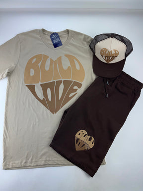 Brown Build Love Heart Tee