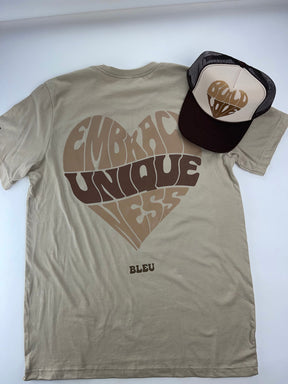 Brown Build Love Heart Tee