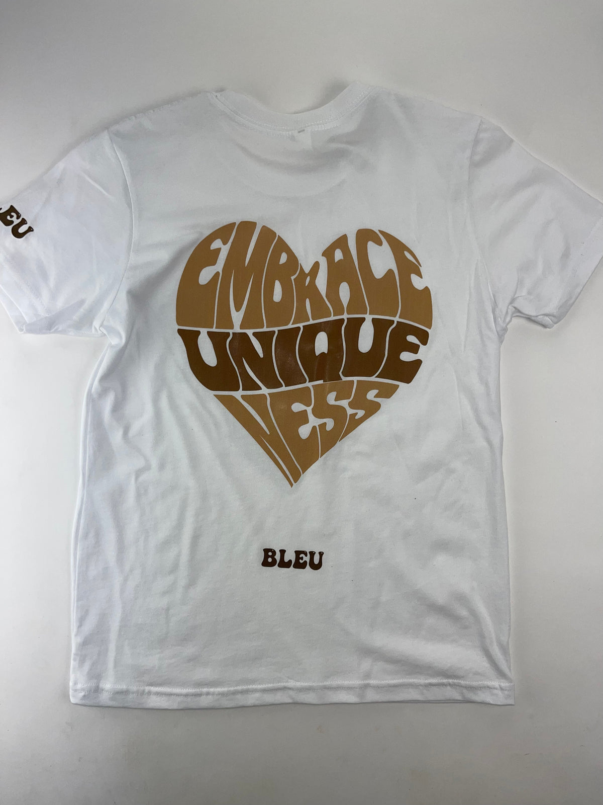 Kids White and Brown Build Love Heart Tee